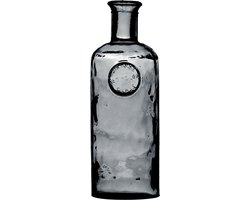 Natural Living Bloemenvaas Olive Bottle - smoke grijs transparant - glas - 13 x 27 cm - Fles vazen