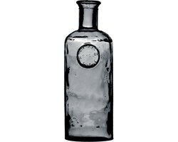 Natural Living Bloemenvaas Olive Bottle - smoke grijs transparant - glas - 13 x 35 cm - Fles vazen