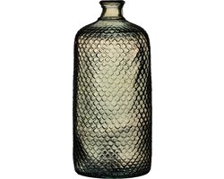Natural Living Bloemenvaas Scubs Bottle - brons/bruin geschubt transparant - glas - 18 x 42 cm - Fles vazen