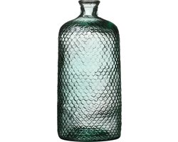 Natural Living Bloemenvaas Scubs Bottle - helder geschubt transparant - glas - 18 x 42 cm - Fles vazen
