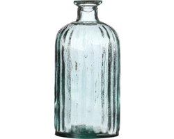 Natural Living Bloemenvaas Stripes - helder transparant - glas - 10 x 20 cm - Fles vazen