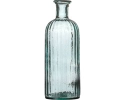 Natural Living Bloemenvaas Stripes - helder transparant - glas - 13 x 34 cm - Fles vazen