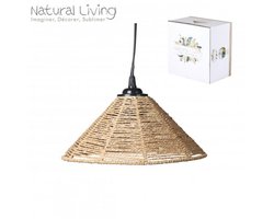 "NATURAL LIVING" CONISCHE HANGLAMP VAN PAPIERTOUW D26XH11CM