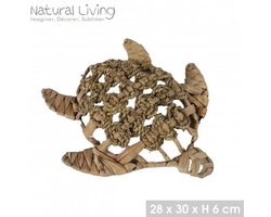 "NATURAL LIVING" Decoratieve schildpad van waterhyacint en zeegras 28 x 30 x H6 cm