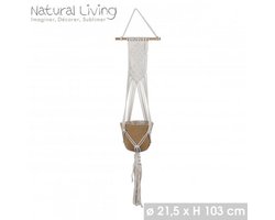 "NATURAL LIVING" Hangende macramé JADE met bloempot Ø21,5 cm x H103 cm