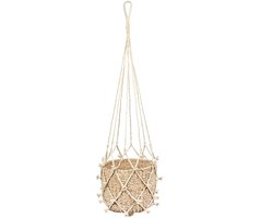 Natural Living plantenpot aan macrame touw - plantenhanger - zeegras pot - H110 cm - D25 cm - woonaccessoires