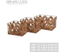 "NATURAL LIVING" SET VAN 3 ALMA MANDEN PM:31X23XH22 MM:37X28XH24 GM:43X32XH26CM