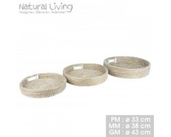 "NATURAL LIVING" SET VAN 3 FANY SCHOTELS VAN GRAS – S: 33 CM, M: 38 CM, L: 43 CM