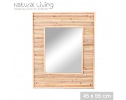 "NATURAL LIVING" Spiegel KONE van rotan en bamboe B45 x H55 cm