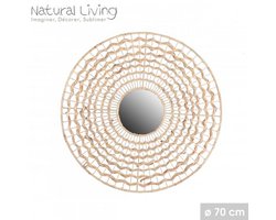 "NATURAL LIVING" Spiegel SEVILLE van waterhyacint Ø70 cm