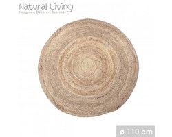 "NATURAL LIVING" VLOERKLEED 100% NATUURLIJKE JUTE Ø 110 CM