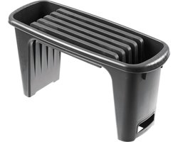 Nature - Tuinkruk 2-in-1 - Tuinzit/-knielkruk - tuin werkbank - Antraciet - H34 x 66 x 25cm