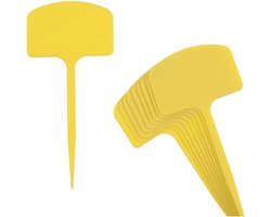 Nature Tuinlabels - 10x - geel - kunststof - 3,5 x 5 cm - plaat etiketten - moestuin / groentetuin / kruidentuin