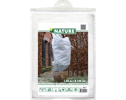 Nature - Winterhoes - H150 x Ø100cm - wit - afdekhoes - met aantrekkoord