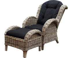 Naturel lounge balkonset naturel rotan 2-delig