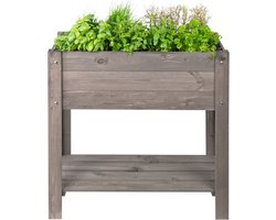 Naturn Living™ Luxe Houten Kweektafel op Poten - Duurzame Tuinmeubelen voor het Kweken van Planten en Kruiden - Stijlvolle en Functionele Toevoeging aan uw Tuin of Balkon - Grijs