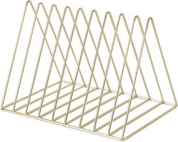 NATURN LIVING Metalen Tijdschriftenhouder - Magazinerek - Lectuurbak - Tijdschriftenopberger - Magazinehouder - Opbergrek voor Tijdschriften - Lectuur Organizer - Magazinerekje - Mat Goud