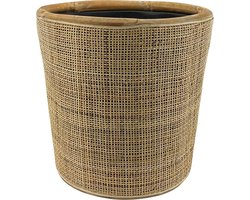 NATURN LIVING Rotan Drypot Blond - ø 38 x 38 cm - Duurzame Plantenbak met Gerecyclede Waterdichte Kunststof Binnenkant - Bloempotten voor Binnen - Plantenmanden - Plantenhouder - Mand voor Planten - Licht Bruin