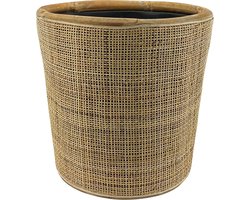 NATURN LIVING Rotan Drypot Plantenmand - ø 42 x 42 cm - Duurzame Bloempot met Waterdichte Binnenpot - Handgemaakte Mand voor Binnenplanten - Bloempotten - Plantenmanden - Licht Bruin