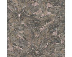 Natuur behang Profhome 369271-GU vliesbehang licht gestructureerd met bloemmotief mat zilver beige zwart 5,33 m2