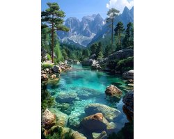 Natuur Poster - Landschap - Buiten - Kunst - Milieu - Groen - Stijlvolle - posters - formaat 60x90cm - Wanddecoratie - 3034MT