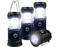 NatuurGenoot® Led Lantaarn voor Buiten - Camping Lamp- Solar Kampeerlamp-Noodlamp- Stormlantaarn - Tentlamp Oplaadbaar- Opladen via zonne-energie en USB