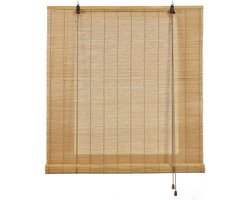 Natuurlijk Bamboe Rolgordijn Lichtbruin 90 x 175 cm - Zonwering en Privacy