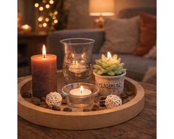 Natuurlijk houten decoratiebord – Set van 2 – Duurzaam – Tijdloos design – Decoratief dienblad