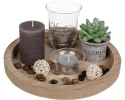 Natuurlijk houten decoratiebord – Set van 2 – Tijdloos design – Geschikt als decoratie of dienblad – Perfect voor rustieke en moderne interieurs