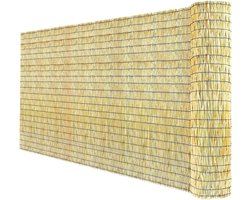 Natuurlijk Rietmat Tuinafscheiding 120x500cm, 100 150 180cm Bamboe Privacyscherm voor Balkon Terras, Weerbestendig Windscherm met Tyraps, Tuinhek Rol(Natural,H130xL500cm)