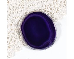Natuurlijke Agaat onderzetters voor drankjes, geode stenen onderzetters Agaat plakjes, drinkgerei bar glazen onderzetters voor salontafel, voor thuis housewarming cadeau (Amethyst* 2)