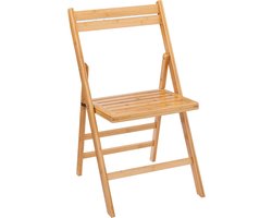 Natuurlijke Bamboe Inklapstoel - 78 x 44 cm - Klassieke Keukenstoel van FSC-Hout