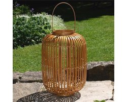 Natuurlijke bamboe lantaarn 44 cm - Windlicht voor balkon, tuin en terras