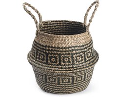 Natuurlijke Geweven Plant Pot Opvouwbaar met Handgrepen voor Opslag en Decoratie