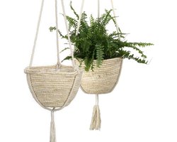 Natuurlijke hangende zeegras plantenmanden - macramé plantenhangers voor binnen en buiten - boho plantenhanger - huisdecoraties - plantenbakken - plantenpotten Flower Hanger