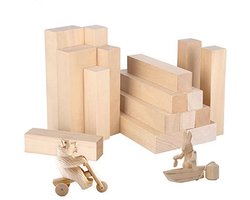 Natuurlijke Houten Blokken voor Houtbewerking - Onbewerkt Balsahout voor Creatief Handwerk - 16 Stuks