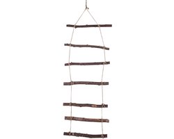 Natuurlijke houten ladder - decoratief en veelzijdig - 1 stuk - 96 cm