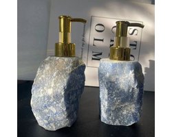 Natuurlijke Kristalsteen Zeepdispenser – Ruwe Steen Handzeep Fles met Schuimpomp | Luxe Handwas Fles voor Badkamer & Keuken | Zeep Pomp Fles Schuimende Zeep