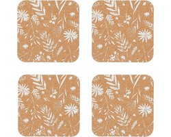 Natuurlijke Kurken Onderzetters - Set van 4 - Meerkleurig - Hout