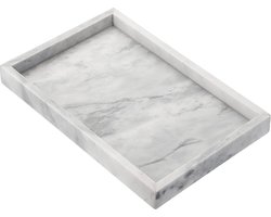 Natuurlijke Marmeren Steen Opberglade - Rechthoekige Plaat Lade - 30x20cm - Grijs - Keuken Badkamer Dressoir Decor