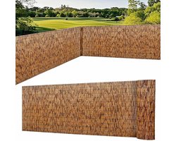 Natuurlijke rieten rol - Bamboe schutting - Balkon privacy - Handgeweven structuur - 30cm hoog - Natuurlijk bruin