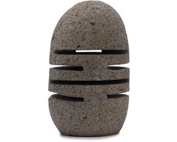 Natuurlijke Riviersteen Kaarshouder – Staande steen geslepen (10x13x22 cm)