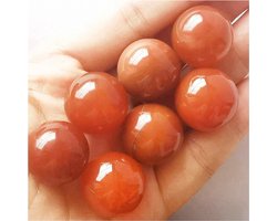 Natuurlijke Rode Agaat Kristallen Bolletjes - Set van 7 - 20 mm - Decoratief