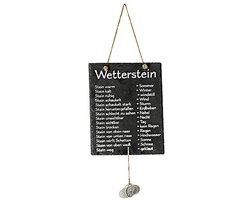 Natuurlijke Schiefer Wetterstation - Decoratieve Wandtafel - 20 x 25 cm