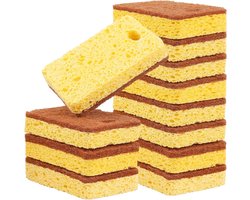 Natuurlijke sisal schuursponsjes - 12 stuks - eco schuursponzen - natuurlijke schuurspons - Krasbestendig - composteerbare keukenafwasspons - biologisch afbreekbare afwassponsen - voor afwas, pan, keukensponsen