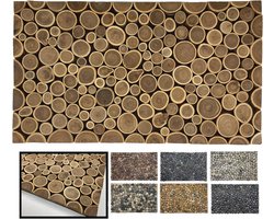 Natuurlijke Vloermat - Handgemaakte Houten Deurmat voor Buiten en Entree