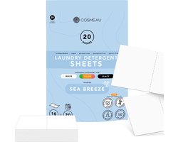 Natuurlijke Wasmiddeldoekjes 20 Wasbeurten - Zeebries - Wasmiddel - Wasvellen - Wasdoekjes - Wasstrips - Detergent Sheets - Laundry Strips - Proefpakket