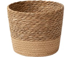 Natuurlijke zeegras geweven plantenmand, bloempotten, plantenbakken, huis- en tuindecoratie，Diameter: 18 cm, bodem: 12 cm, hoogte: 14 cm