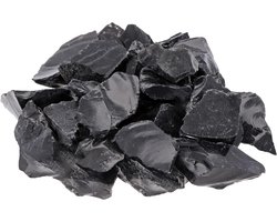 Natuurlijke Zwarte Obsidiaan Waterstenen - 300g onbewerkte stenen voor energiewerk en meditatie