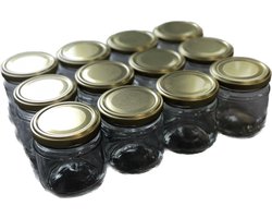 Natuurlijker leven® - Glazen potjes 210ml 12 stuks - jampotjes - weckpotjes - inmaakpotjes